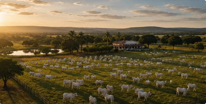Rebanho Nelore da Agropecuária Pontal na Fazenda Independência
